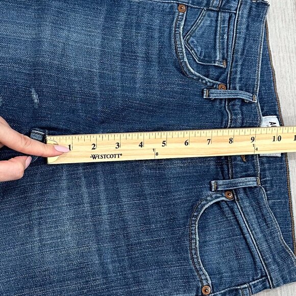 Agolde Sophie Mid-Rise Distressed Skinny Crop Jeans in Santa Fe Blue Size 26 - Picture 12 of 16